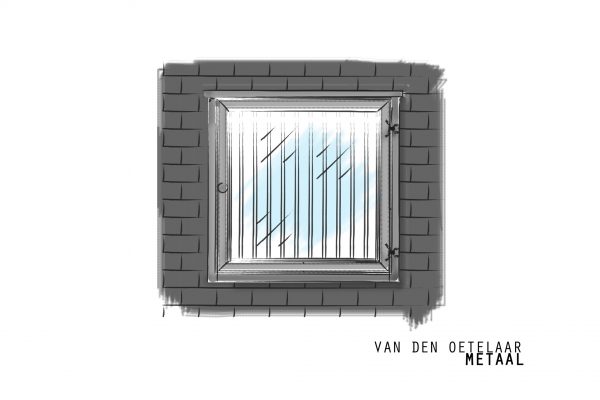 draairaam met glas en inzetrek