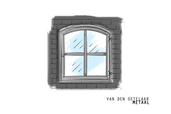 draairaam met glas en kruis