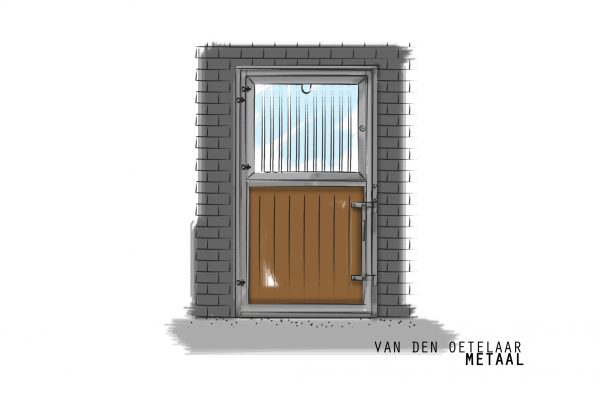 paddockdeur met glas en tralies