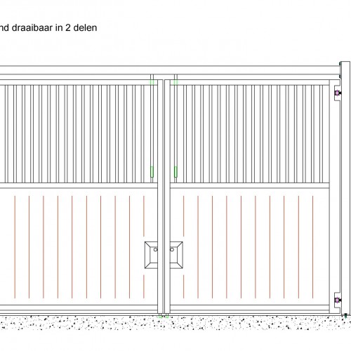 zijwand draaibaar 2 delen