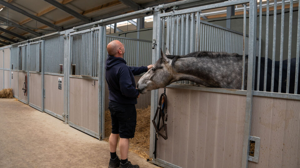 Draaibare voorwand met schuifdeur